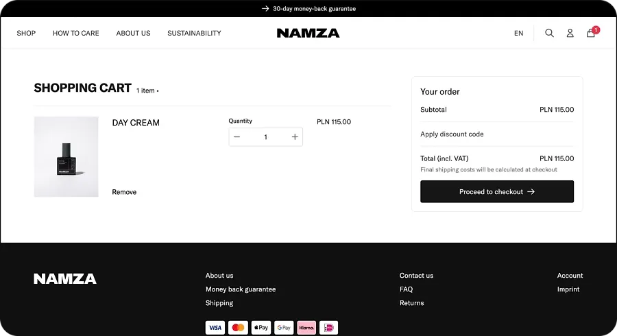 Namza checkout