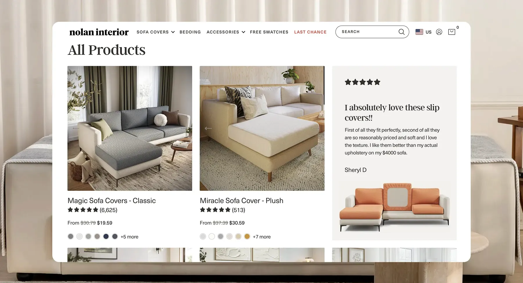 New PDP, comparison guide and mega menu for Nolan Interior