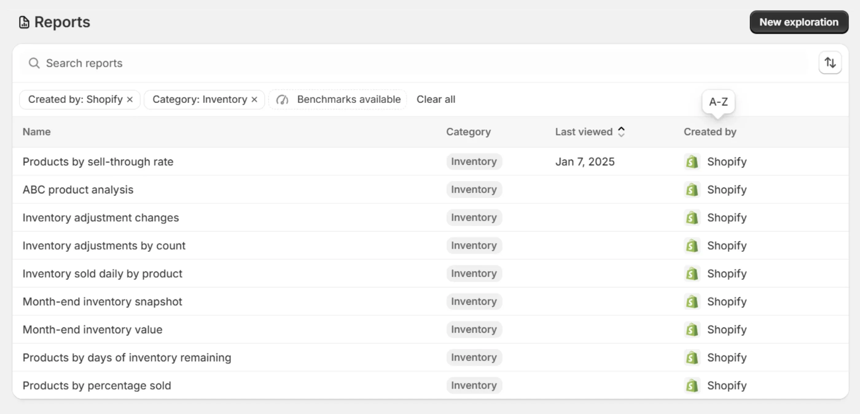 New set of inventory reports in Analytics