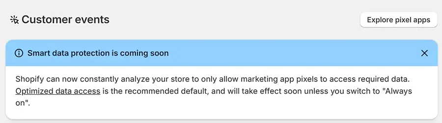New settings to avoid pixel data oversharing