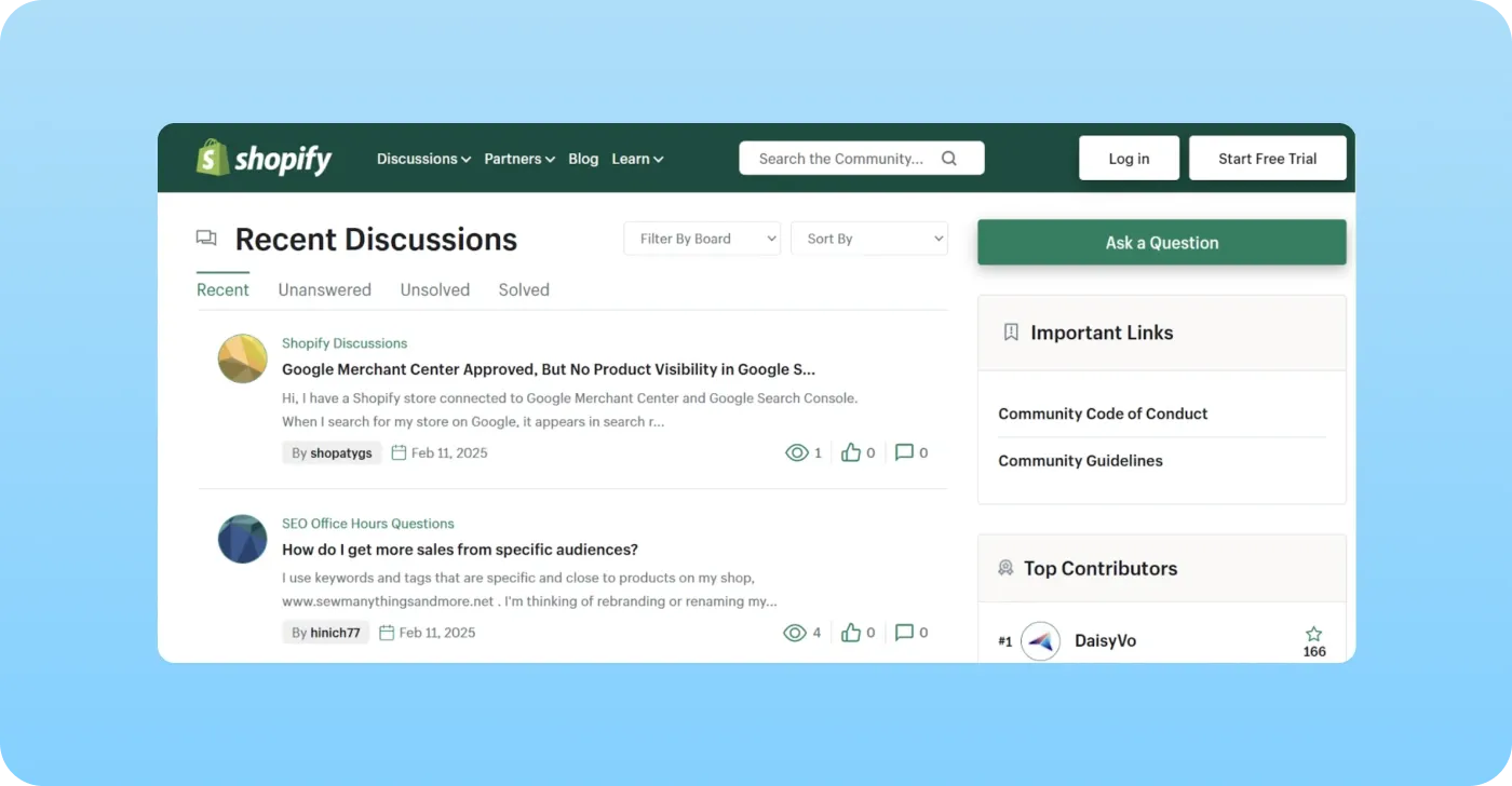 Official Shopify community