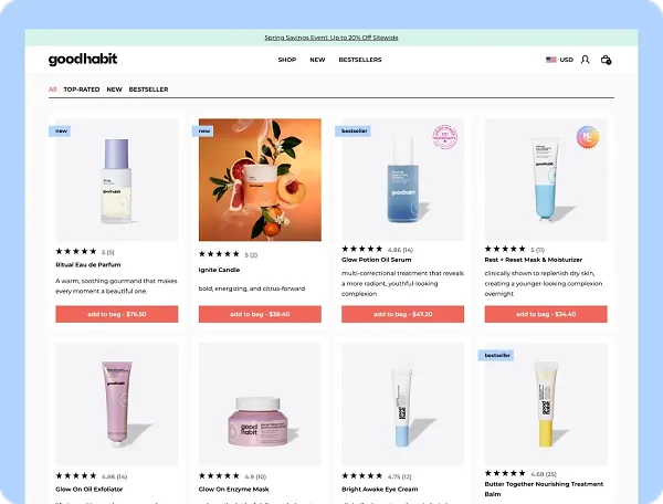 Our solutions in creating Goodhabit’s beauty store on Shopify