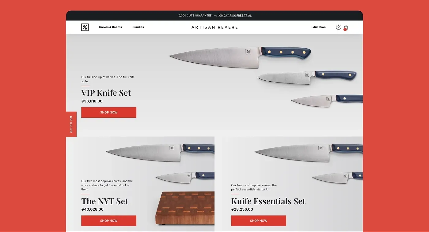 Our solutions – product bundles for a Shopify store and custom gift bag offers