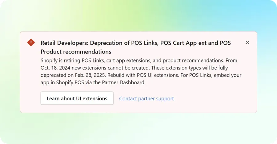 POS legacy extensions deprecated