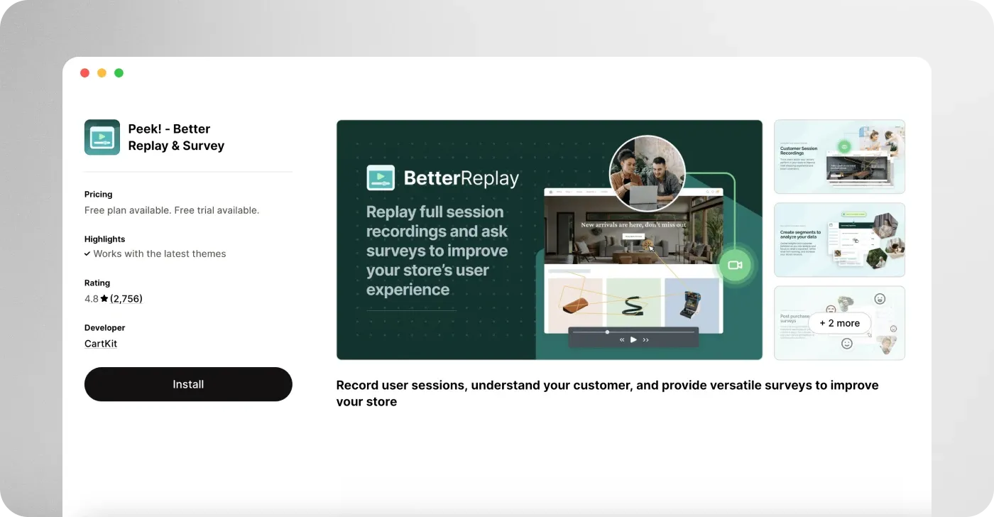 Peek Better Replay & Survey