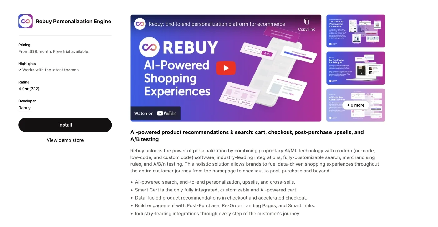 Rebuy Shopify app Rebuy Shopify app