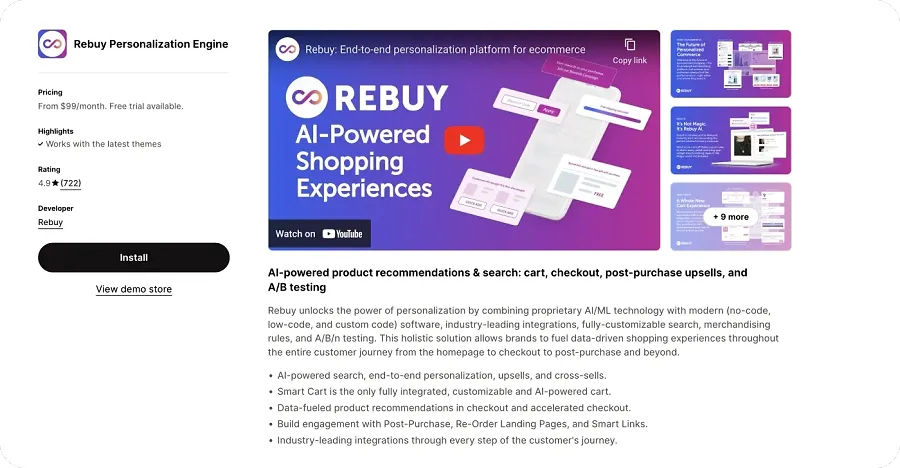 Rebuy Shopify app