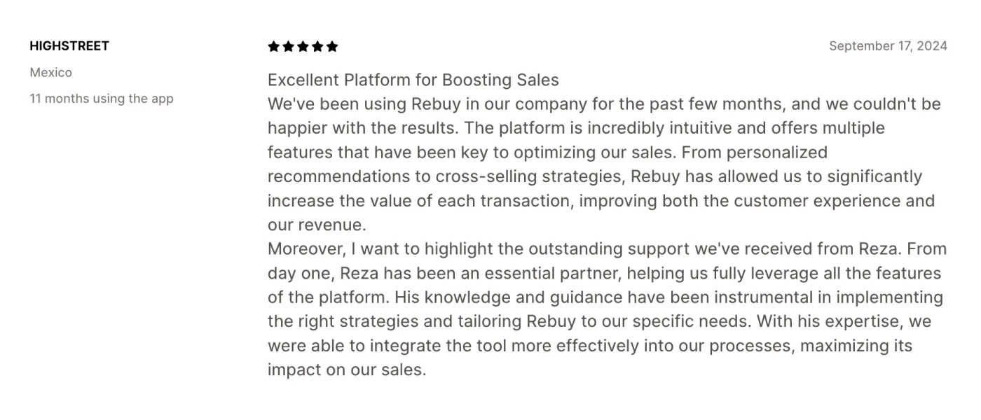 Rebuy feedback Rebuy feedback