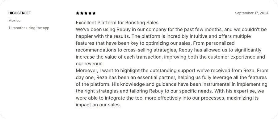 Rebuy feedback
