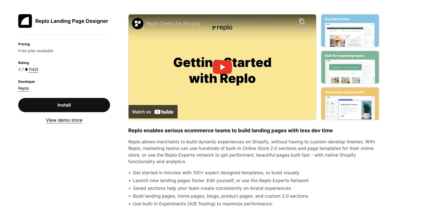 Replo Shopify app Replo Shopify app