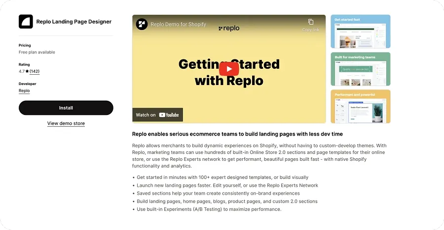 Replo Shopify app
