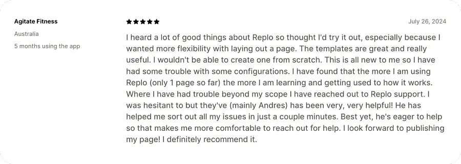 Replo feedback