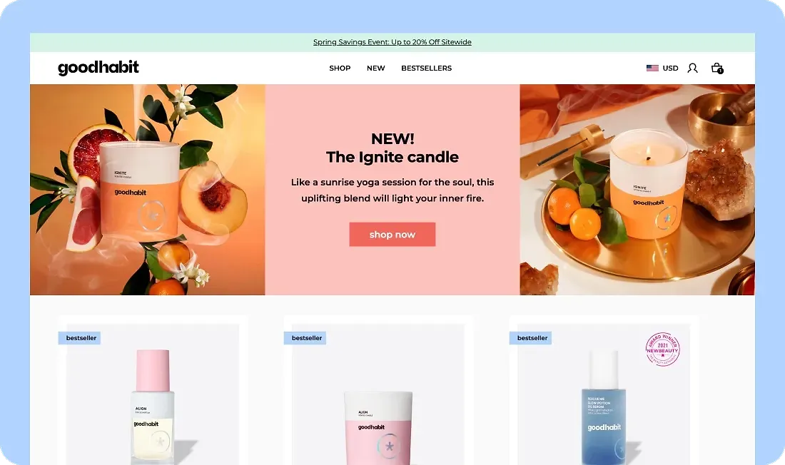 Results of developing a beauty Shopify store for Goodhabit