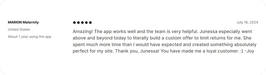 ReturnGo feedback