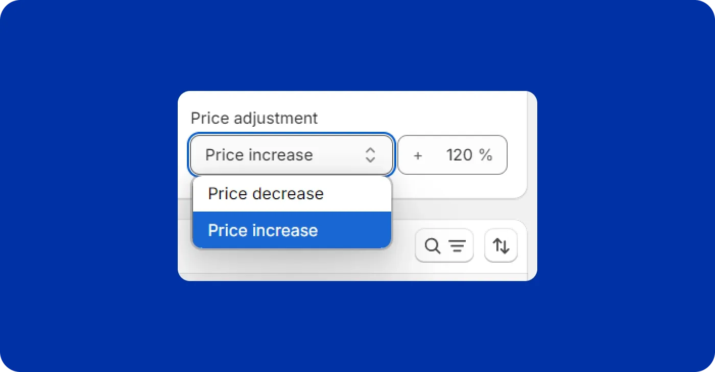 Shopify price adjustment