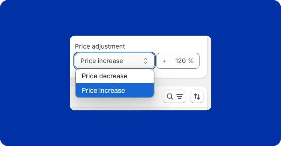 Shopify price adjustment