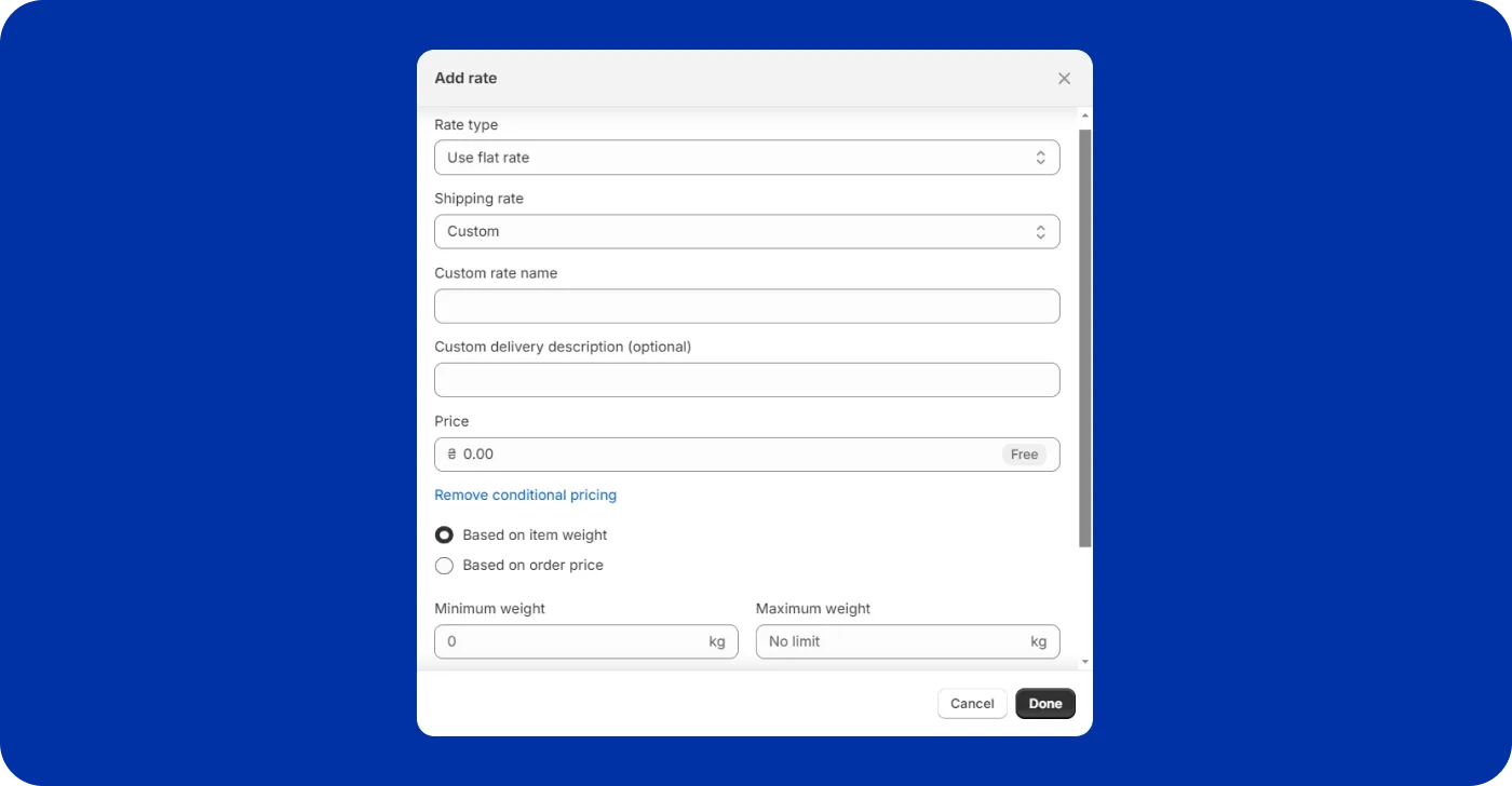 Shopify flat-rate shipping