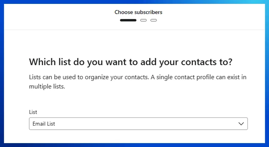 Select the list Select the list