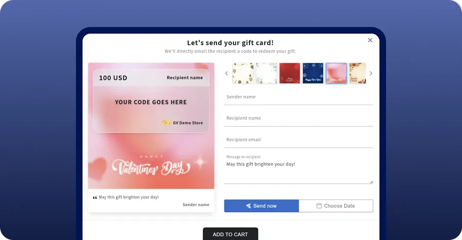 Send your gift cards in Shopify