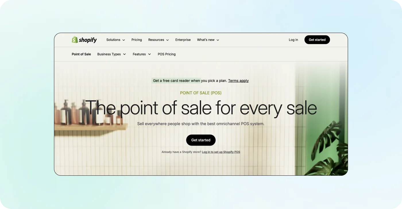 Shopify offers a robust POS system that integrates with your store Shopify offers a robust POS system that integrates with your store