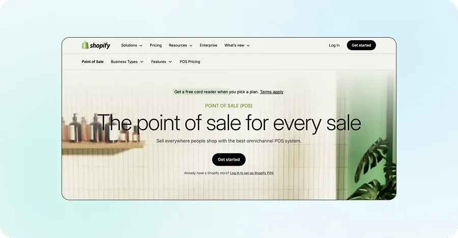 Shopify offers a robust POS system that integrates with your store Shopify offers a robust POS system that integrates with your store
