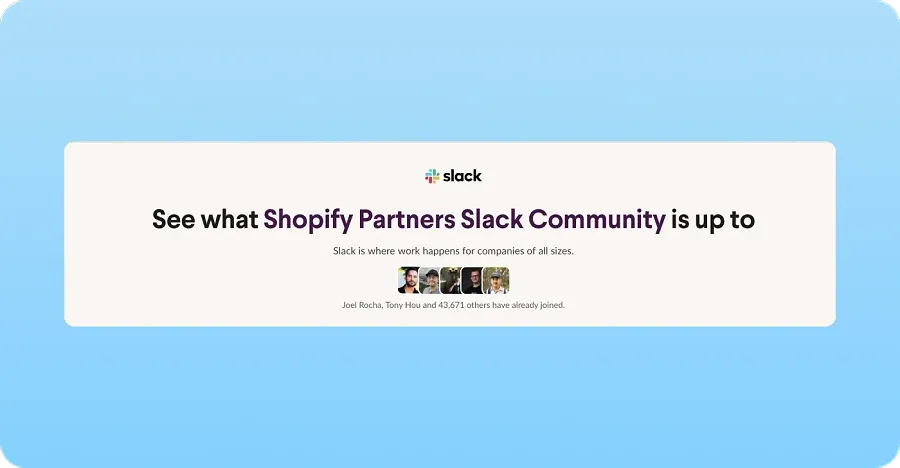 Shopify Partners - Shopify community on Slack