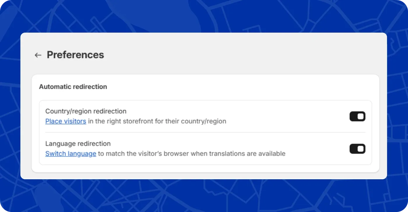 Shopify automatic redirection