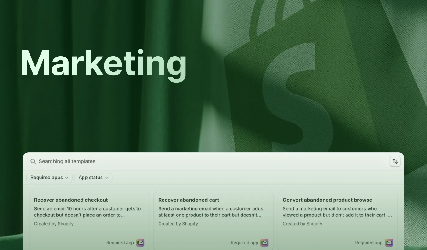 Shopify improvements in Marketing