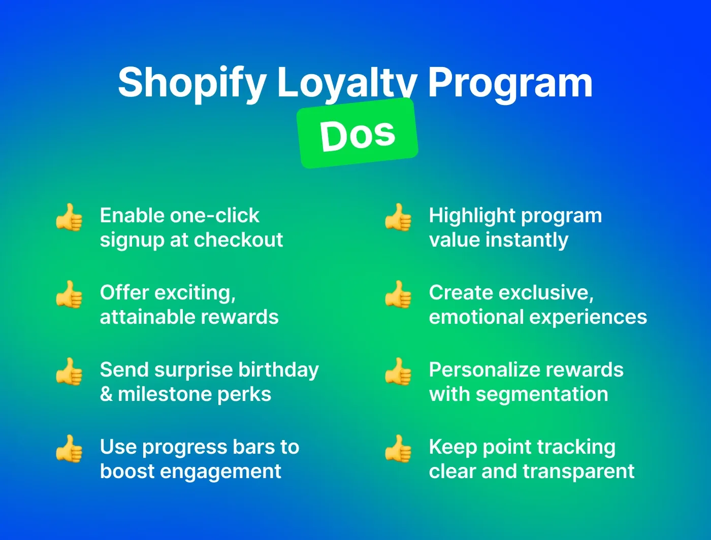 Shopify loyalty program dos Shopify loyalty program dos