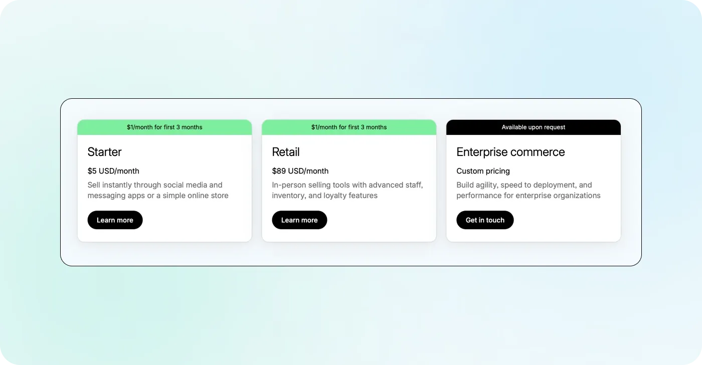 Shopify’s alternative solutions Shopify’s alternative solutions