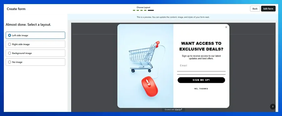 Signup form layout Signup form layout