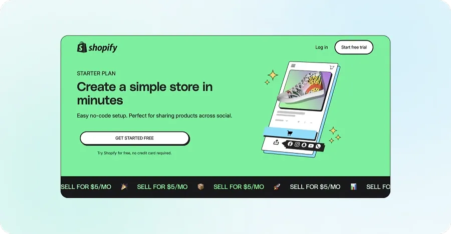 Shopify price for Starter plan Shopify price for Starter plan