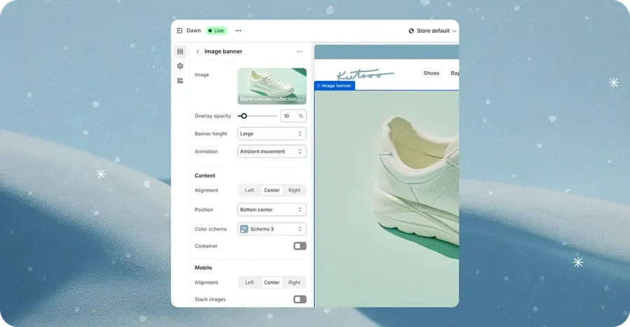 Streamlined theme editor settings