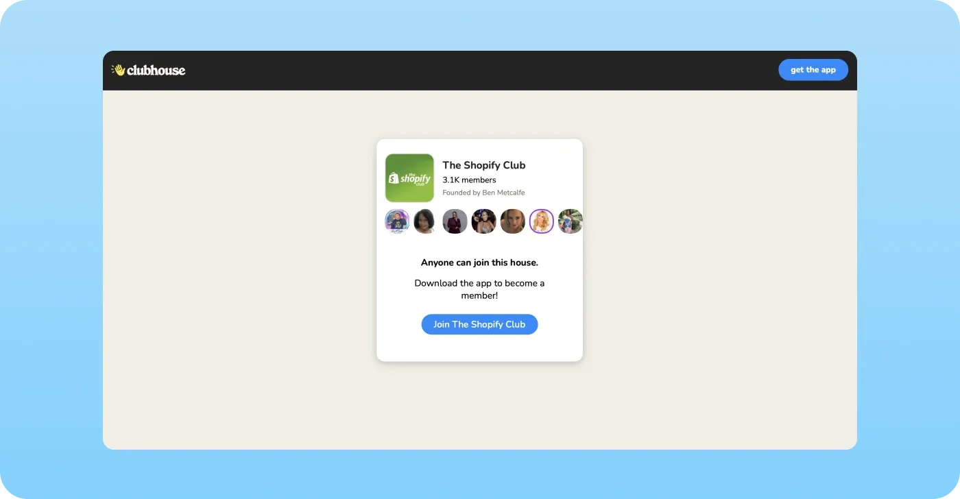The Shopify Club - Shopify community on Clubhouse