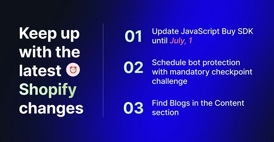 The latest Shopify changes
