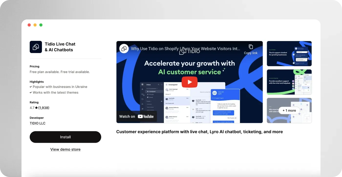 Tidio Live Chat & AI Chatbots
