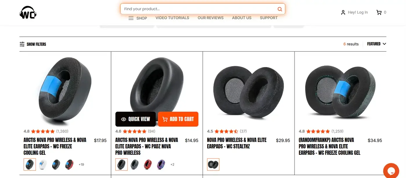 Wicked Cushions Shopify collection page