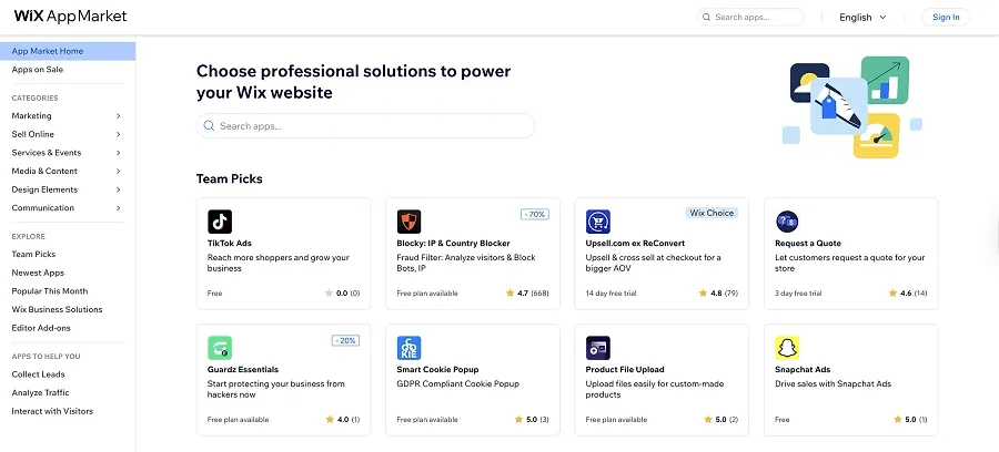 Wix app market Wix app market