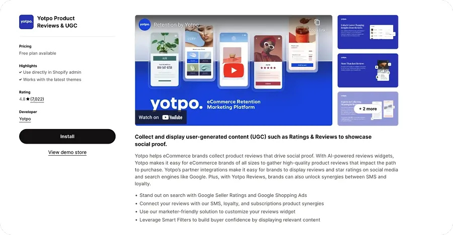 Yotpo Shopify app