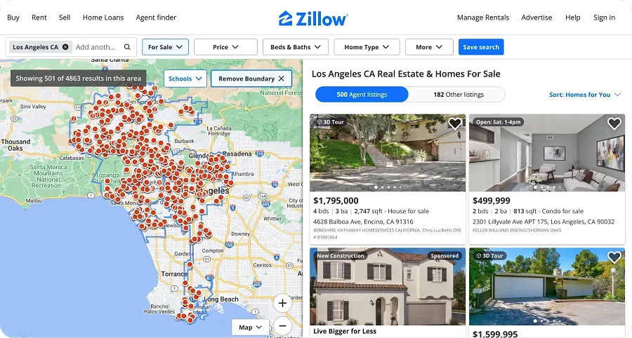 Zillow property listing
