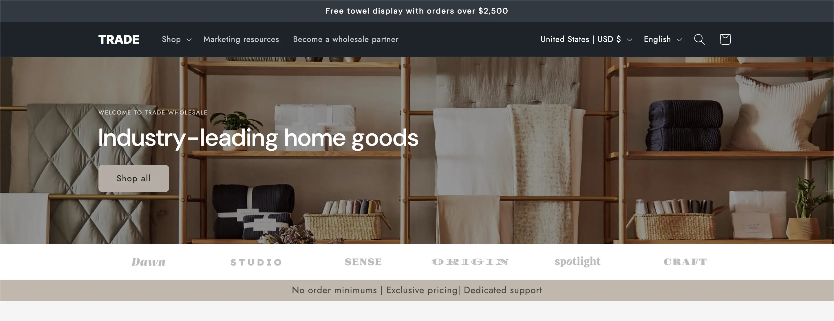 Trade Shopify B2B theme
